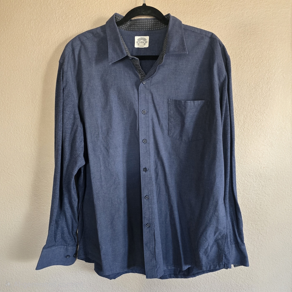 W.R.K Navy Casual‎ Button-Down Shirt XL
